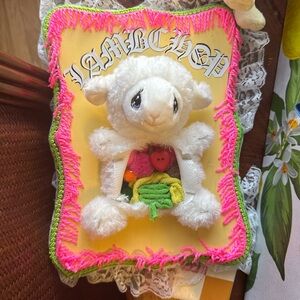 Colorful Plush Lamb taxidermy